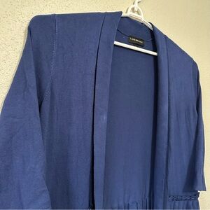 Lane Bryant Cobalt Blue Pleated Hem Open Cardigan Sweater 18/20